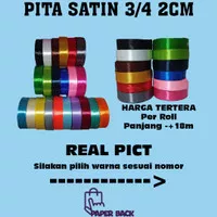 Pita Satin 2cm / Tali Pita 2cm Per Roll / Pita Kado Lebar 2cm