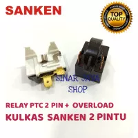 RELAY PTC 2 PIN + OVERLOAD KULKAS SANKEN 2 PINTU