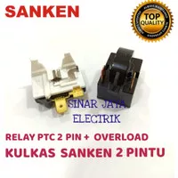 RELAY PTC 2 PIN + OVERLOUD KULKAS SANKEN 2 PINTU