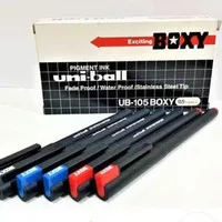 Ballpoint pulpen pen boxy uniball uni ball UB-105 -hitam biru merah