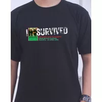 T-Shirt Metallica I Survived Concert 1993 Jakarta Hitam 2 sisi