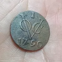 Coin VoC doit jaman Belanda 1790 Child tembaga Kondisi Sesuai gambarny