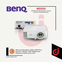 BenQ MS550 Projector - SVGA - 3600 Lumens - Dual HDMI - Good Produk