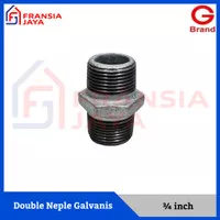 Sambungan Pipa Besi Double Neple | Dobel Nepel Galvanis 3/4”