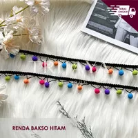 Renda Bakso / Baso Renda Pompom Pelangi Rainbow