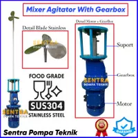 Agitator Mixer kimia SS304 0,37KW 0,5HP 220V Mixer chemical W/Gearbox