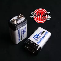 baterai kotak 9v rechargeable isi ulang DOUBLEPOW no alkaline ABC
