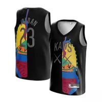 Jersey Michael Jordan KAWS HITAM BLACK Swingman Basket Baju NBA Bulls
