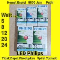 Lampu Bohlam LED Philips Spiral Tornado Putih 5 8 12 20 24 Watt E27