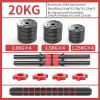 Dumbbell set peralatan fitness barbel set 20 kg dengan perlindungan