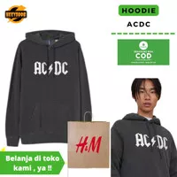 HOODIE / SWEATER H&M PRIA WANITA ACDC SABLON WHITE FREE PAPERBAG