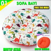 Sofa Bed Bayi - Bantal Sofa Baby - Kasur Bayi Baby Lounger - Orange