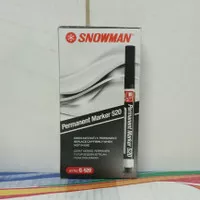 Spidol Permanen Snowman G520 Hitam Permanent Marker / 1 Pack = 12 Pcs