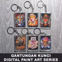 Keychain / Gantungan Kunci Digital / Paint Art akrilik Ganci Suvenir