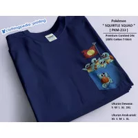 Kaos Baju Pokemon Squirtle Squad Pocket Monster Print Saku T-Shirt