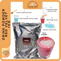 Premium Red Velvet Powder Drink/ Bubuk minuman Red Velvet 1kg Termurah