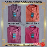 Baju Koko Ammu Kerah Haibah Anak Ukuran 11-14 Merah Series Termurah!!!