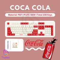 Coca Cola Keycaps | PBT Dye Sub | OEM Profile | 108 Keys