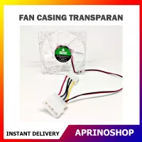 FAN Casing Transparan PC Kipas CPU 8 cm Fan Case + Baut