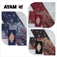 Kain Batik Truntum Ayam ( Navy Merah Hitam )