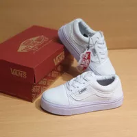 Sepatu Anak Perempuan Vans Oldskool All White 1 2 3 4 5 6 7 8 Tahun