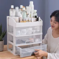 Wadah Kosmetik Kotak Rias Rak Skincare Tempat Parfum Box Makeup Desk
