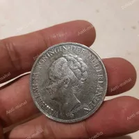 Koin perak Belanda jadul, Wilhelmina 2,5 gulden 1930 (CC)