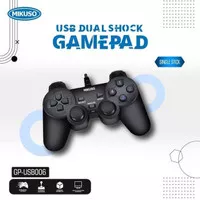 Stik Game USB Gamepad Mikuso GP-USB006 Single Dual Shock Analog Hitam