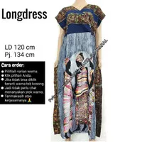 Daster long dress merk Elok, tali 4, anggun, cantik, adem, LD 125