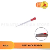 Pipet Kaca Pendek / Pipet Tetes Kaca Pendek Merah