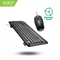 ROBOT Set Combo Keyboard and Mouse KM2600 for Komputer/Laptop Original