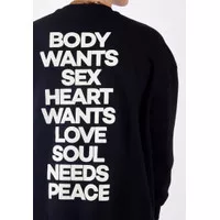 OCWA BODY WANTS S*X HEART WANTS LOVE OVERSIZED SWEATER BLACK MEN