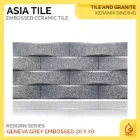 KERAMIK ASIA TILE 20 X 40 GENEVA GREY EMBOSSED DINDING TIMBUL MATT