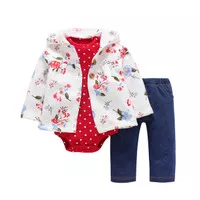 KAKIKECIL - Jacket Set Bayi Perempuan Motif Polka Newborn - 2 Tahun