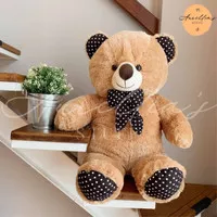 Boneka Beruang Teddy Bear Polkadot Coklat Susu 120 cm Jumbo Besar