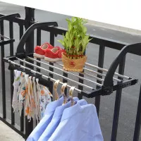 Rak Hanger Gantungan Baju Lipat Jemuran Pakaian Handuk Balkon Portable