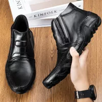 Sepatu Boot Pria Boots Casual Semi Formal Model Resleting Kulit 2525