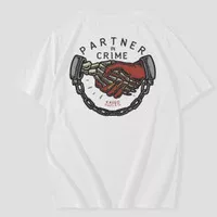 Baju Kaos Putih Vintage Kadeo - Graphic Tshirt Partner in crime TGP02