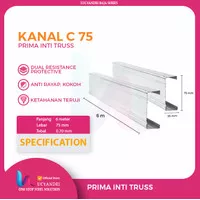 Rangka Baja Ringan Kanal C Canal Prima Inti Truss C 75 x 0.70 x 6 C75