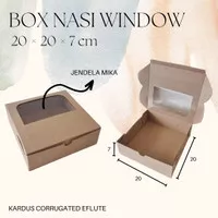 DUS BOX KOTAK NASI CATERING 20x20x7 / DUS NASI WINDOW / BOX NASI MIKA