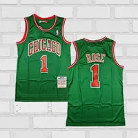 Baju Jersey Basket Classic NBA Derrick Rose Chicago Bulls Hijau 