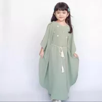 Gamis Syar`i Anak Perempuan Khalisa Kaftan 6-8 th ,9-12 th Baju Muslim