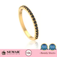 Cincin Emas List Ring Black-Stone Gold 10K Semar Nusantara