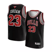 Jersey Michael Jordan Chicago Bulls #23 BLACK HITAM Basket Baju NBA