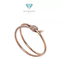 T Knot diamond 18k Rose gold ring/gelang/earring-Diamond Jewelry