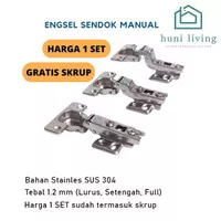 Engsel sendok manual / engsel lemari manual 1 SET (2 PCS) Stainless