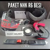 Busa helm nhk r6, kaca helm nhk r6, lis karet elastis, tali helm buaya