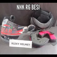 Busa helm nhk r6 kancing besi & kaca helm nhk r6 & rachet sepasang