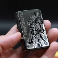 ZIPPO BLACK CHROME EBONY CUSTOM GRAFIR GUNDAM BISA REQUEST CUSTOM