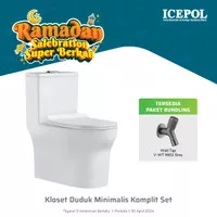 Icepol Kloset Duduk Murah One Piece Elegant Komplit Set IC8083